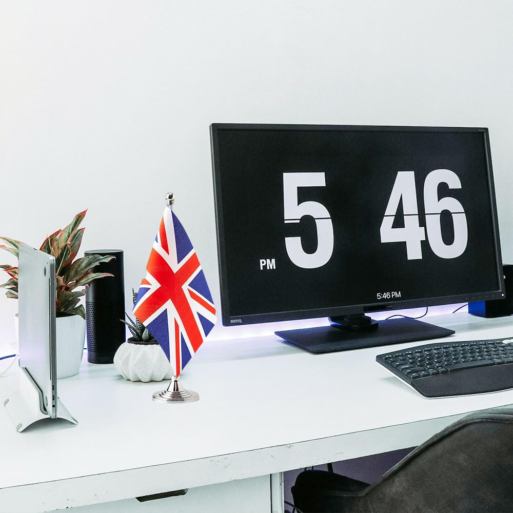 Union Jack UK Flag - Small Mini United Kingdom Desk Table Flags for Home, Office & Party Decorations | British Theme Decor & Celebrations