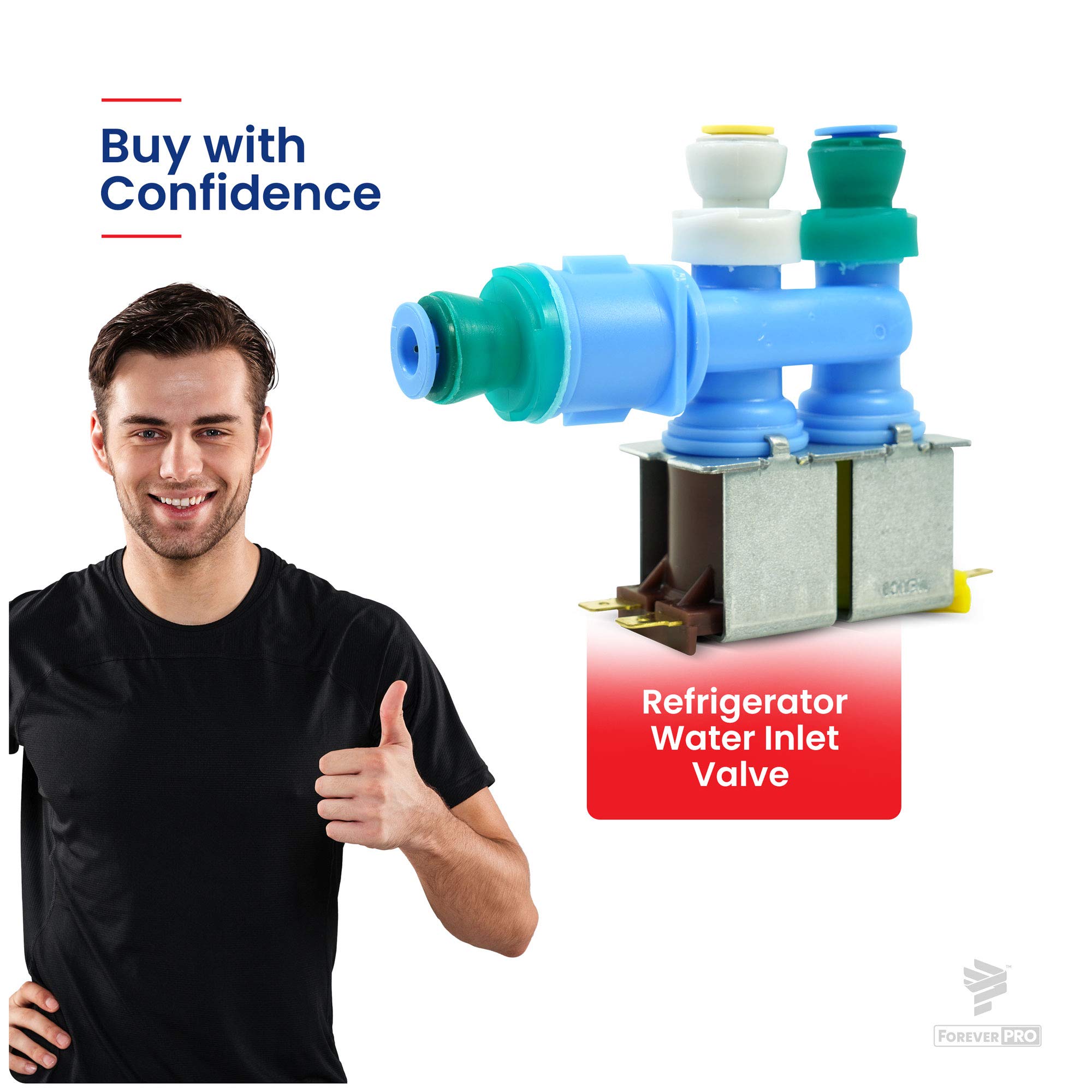 **Replacement Dual Water Valve 67006322 for Refrigerators - Compatible with AH2069865, EA2069865, 1187201 - Perfect for Ice Maker & Water Dispenser Repair**