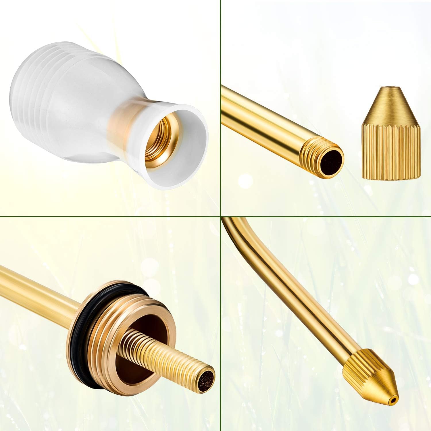 Boao Garden Sprayer Applicator Bulb with Long Copper Tube - Organic Gardening Supplies for Pest Control & Plant Care (2 Pack) - Perfect for Indoor Plants, Greenhouses & Agricultural Use