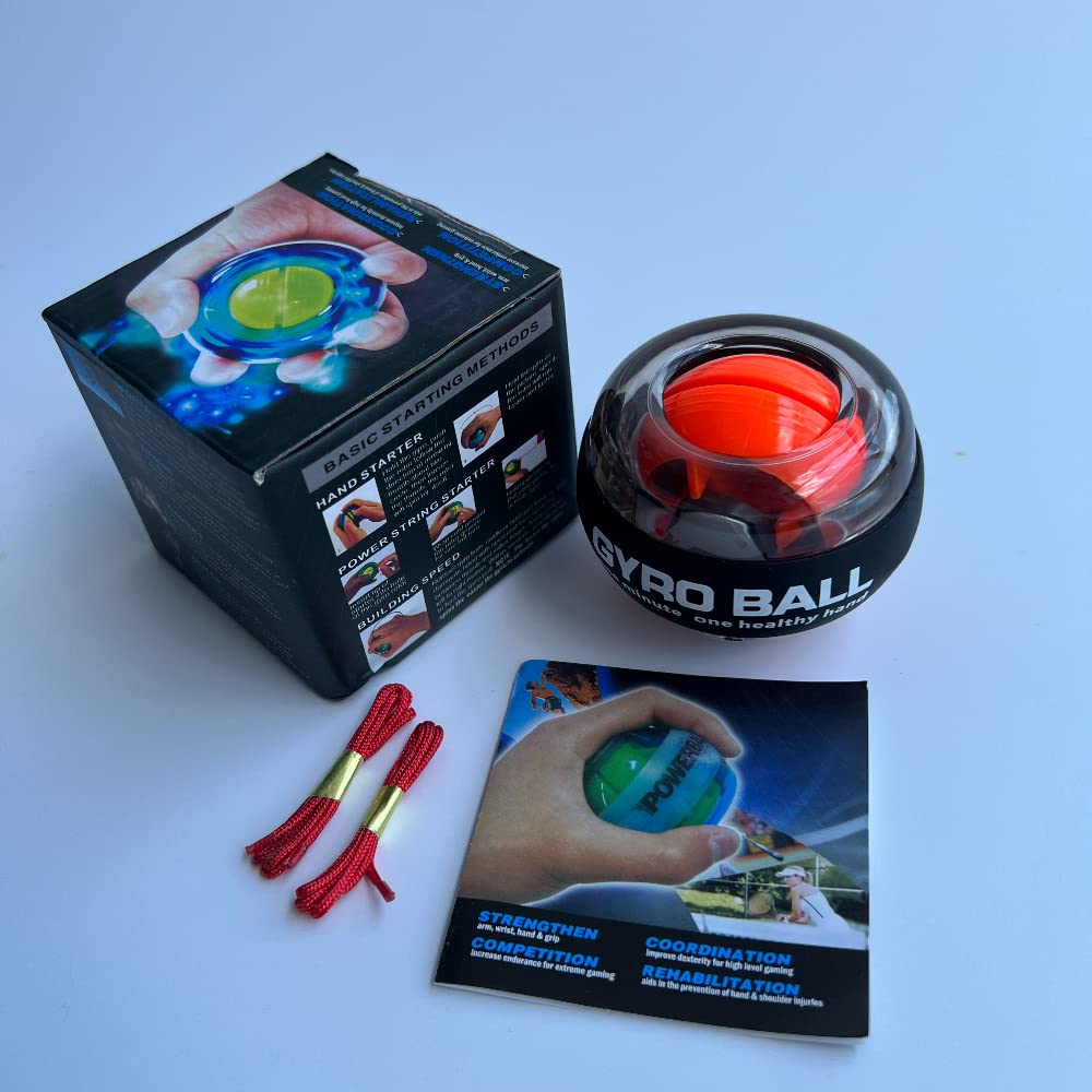 Power Wrist Ball Gyro Hand Grip Strengthener - Forearm & Wrist Exerciser for Strength Training, Physical Therapy & Carpal Tunnel Relief - Perfect for Athletes, Gamers & Office Workers
