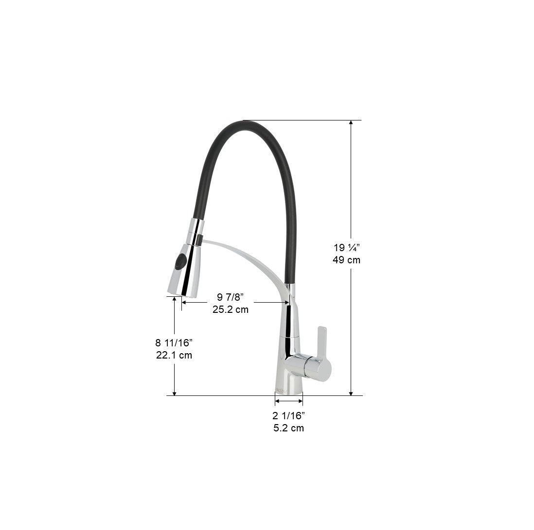 Palermo Pull Down Bar Faucet - Modern Stainless Steel Kitchen Sink Faucet with High Arc Spout & Smooth Handle Control for Restaurants, Bars & Home Kitchens