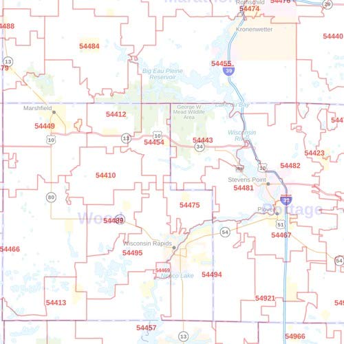Wisconsin Zip Code Map - 36