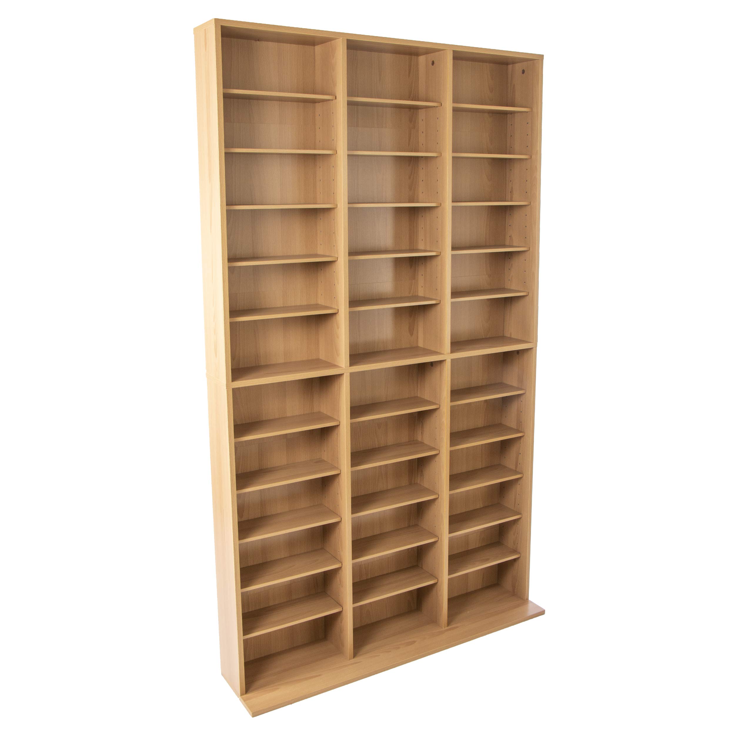 Atlantic Oskar 1080 Media Storage Cabinet - Organize & Protect Music, Movies, Video Games & Collectibles | Maple Finish | Perfect for Home Theater, Game Room & Office Organization (Model PN 38435715)