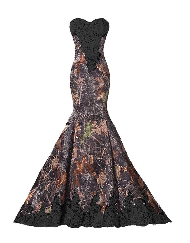 Elegant Camo and Lace Mother of The Bride Wedding Dress - 2022 Formal Gowns for Weddings, Receptions & Special Occasions