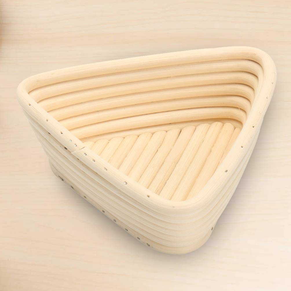 Hemoton 2-Piece Triangular Bread Proofing Basket Set - Handwoven Rattan Dough Rising Basket, Pastry Serving Basket for Sourdough, Yeast Bread Baking - Perfect for Artisan Bread Making, Farmhouse Kitchen Decor