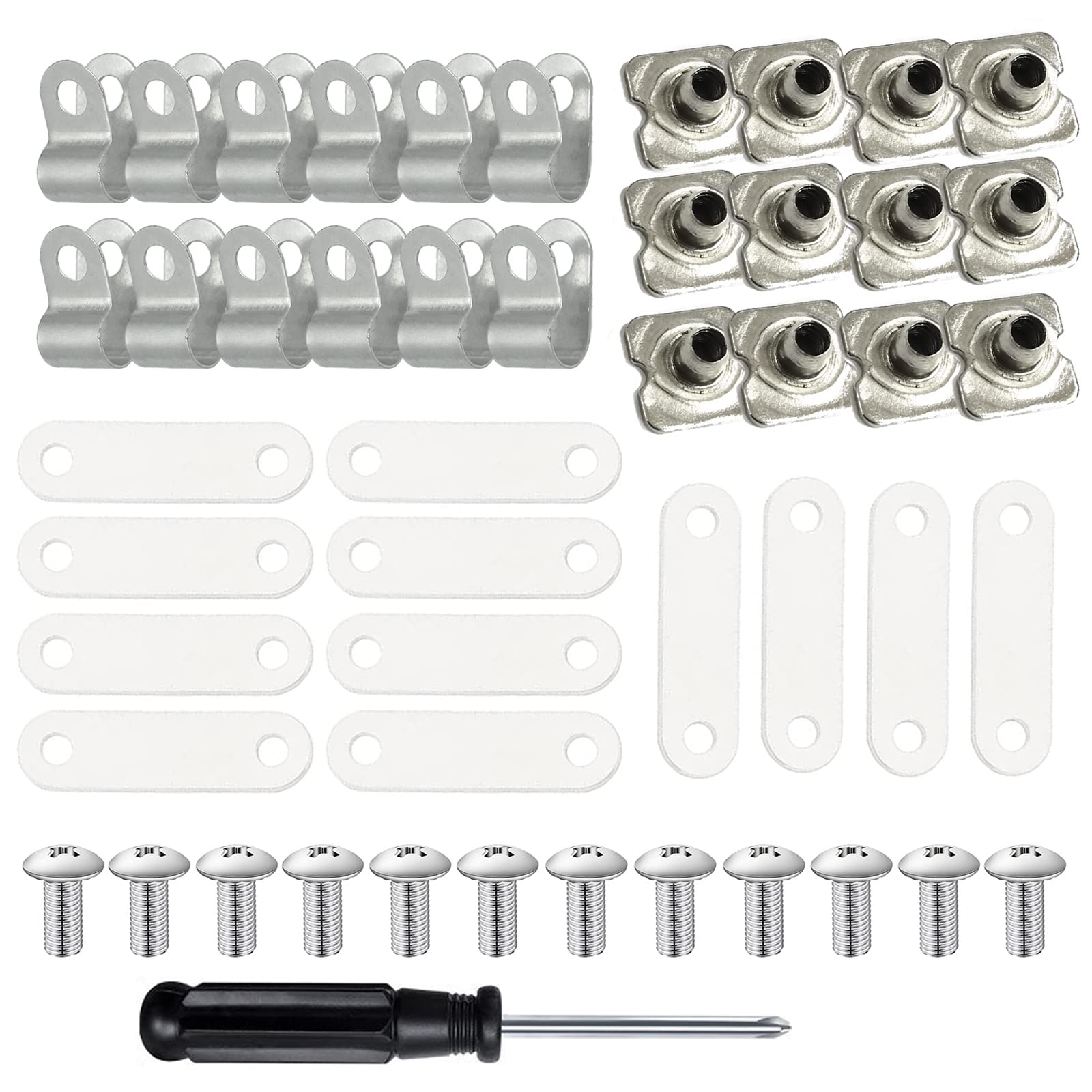 Football Helmet Repair Kit & Hockey Helmet Hardware Set - Universal Baseball/Softball Facemask Accessories with R-Shape Visor Clips, Screws, Nuts & Rubber Gaskets | Perfect for Sports Gear Maintenance & Helmet Replacement Parts