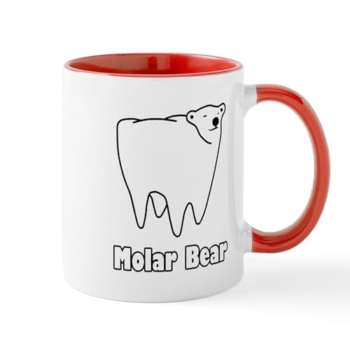 White/Red Inside - Molar Bear Polar Tooth Bear Mugs