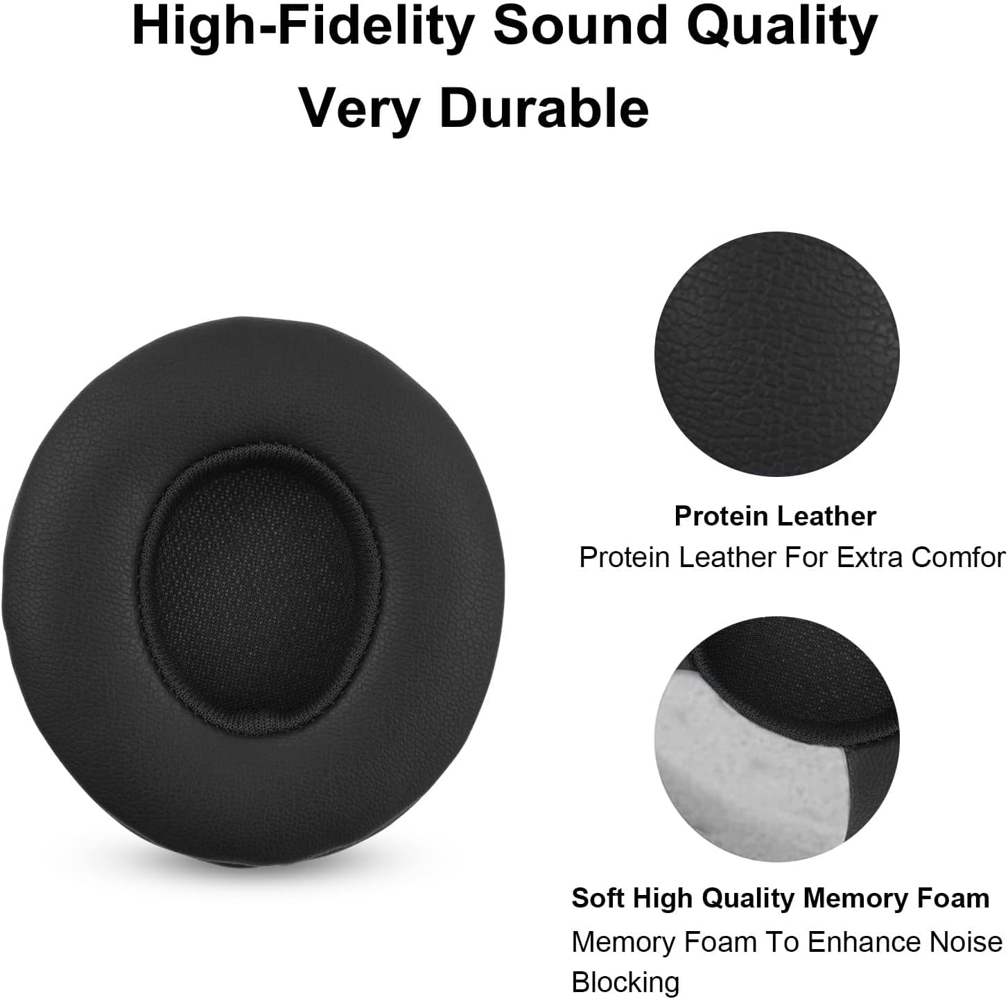 Beats Solo 2.0/3.0 Replacement Ear Pads - Premium Memory Foam Cushion Covers for Wireless Over-Ear Headphones (Black) - Perfect for Gaming, Music & Travel Comfort