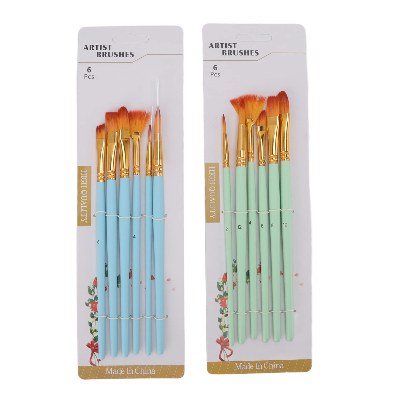 12Pcs Artist Painting Brush Set - Round & Pointed Tip Nylon Hair with Wooden Handle for Watercolor & Oil Painting | Perfect for Beginners, Professionals & DIY Art Projects | Ideal for Canvas, Paper, Acrylics & More