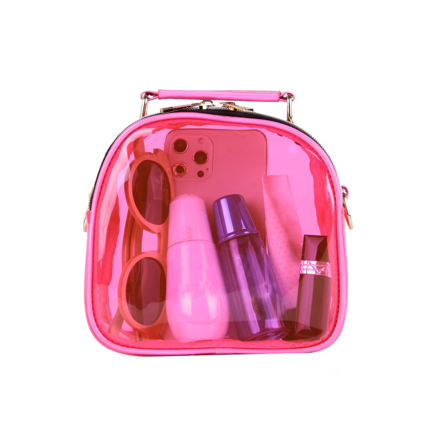 Oweisong Clear Crossbody Purse for Women - Neon Transparent Jelly Handbag, Stadium Approved See-Through Bag, Perfect for Concerts, Sports Games & Festivals