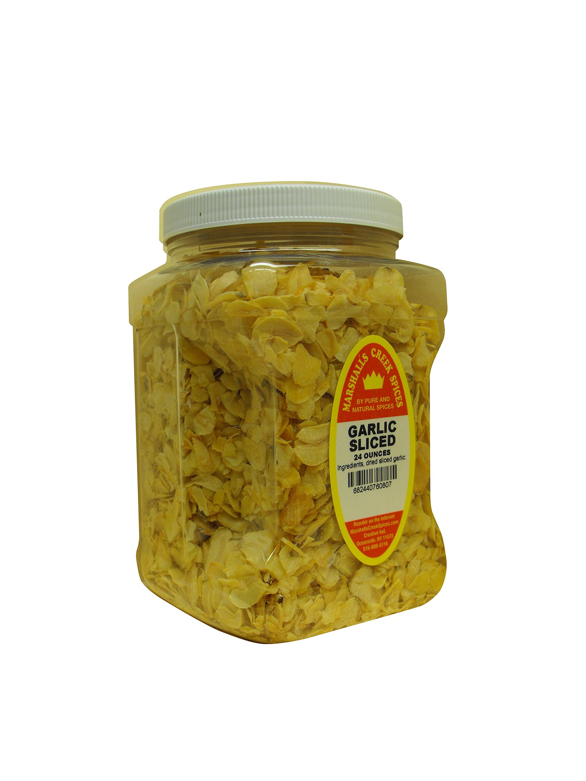 Premium Kosher Garlic Sliced Seasoning - Family Size 24oz by Marshalls Creek | All-Natural Spice for Cooking, Baking & BBQ | Perfect for Roasts, Soups & Mediterranean Dishes