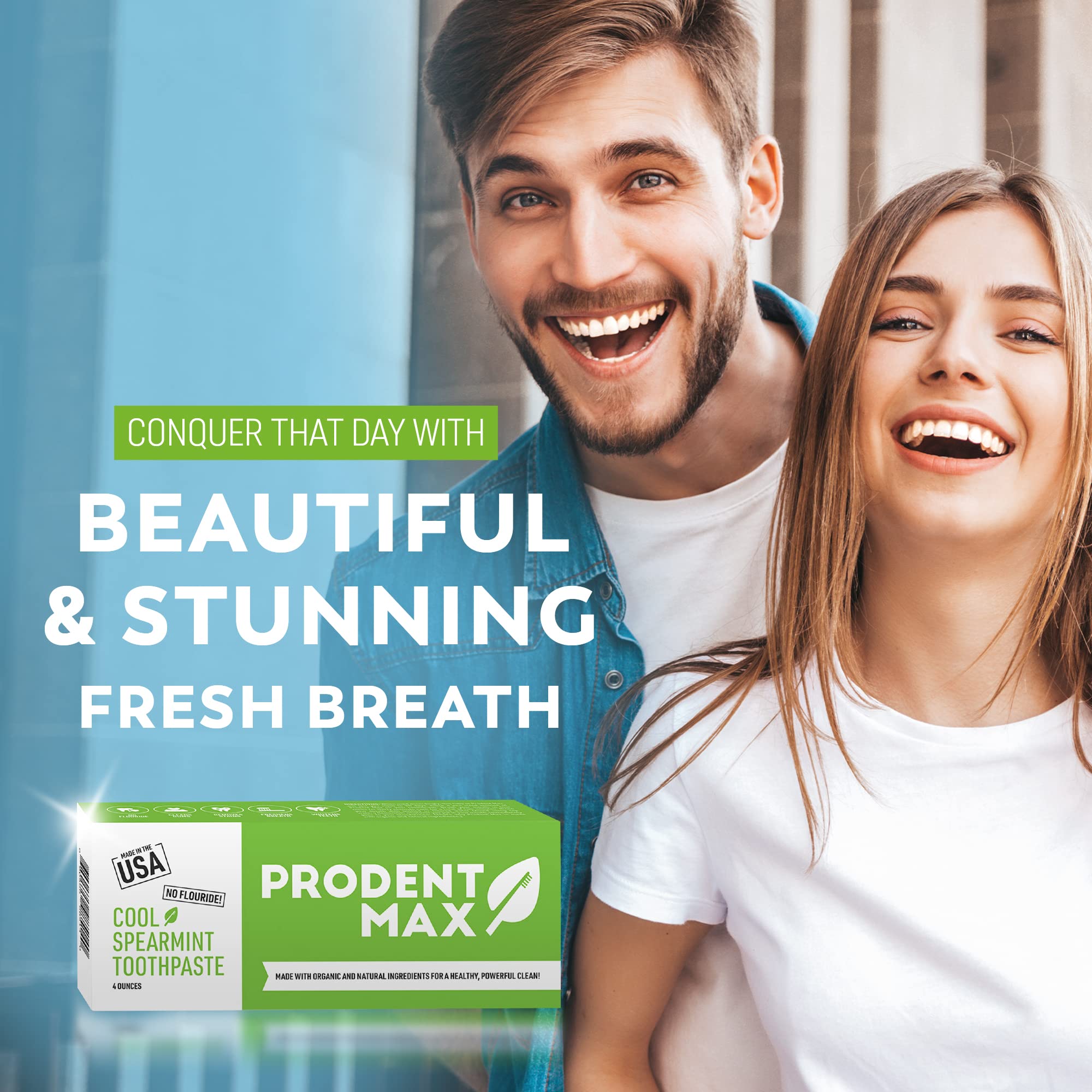 Natural Spearmint Whitening Toothpaste for Oral & Gum Health – Fluoride-Free Toothpaste for Adults & Kids – Freshens Breath & Cleans Teeth – 4 oz – Ideal for Daily Dental Care & Fresh Breath Routine