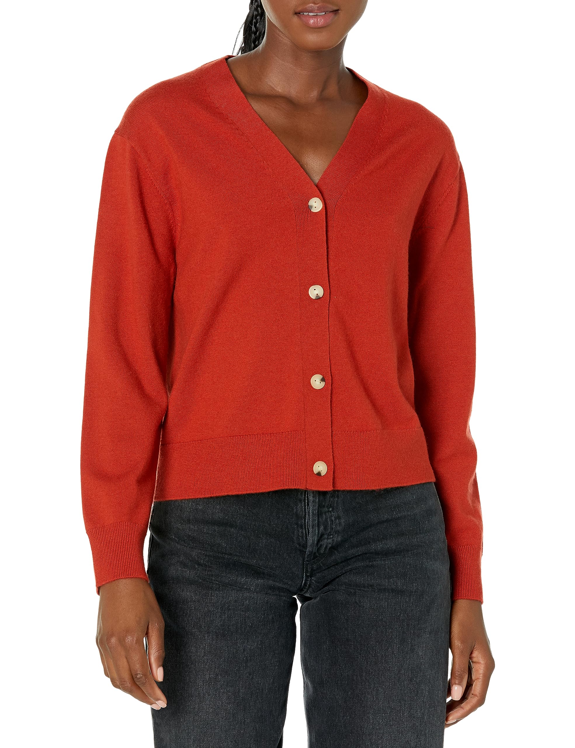 Vince Women's High Button Cardigan Sweater - Soft Knit Long Sleeve Open Front Wrap Cardigan for Work, Office & Casual Outfits
