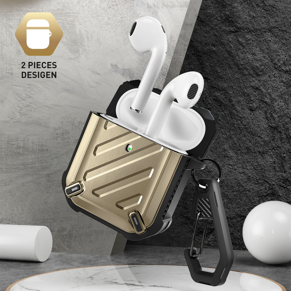 Apple AirPods 1 & 2 Unicorn Beetle Pro Rugged Protective Case - Shockproof, Dustproof & Scratch-Resistant Cover with Gold Finish - Perfect for Travel, Sports & Outdoor Activities