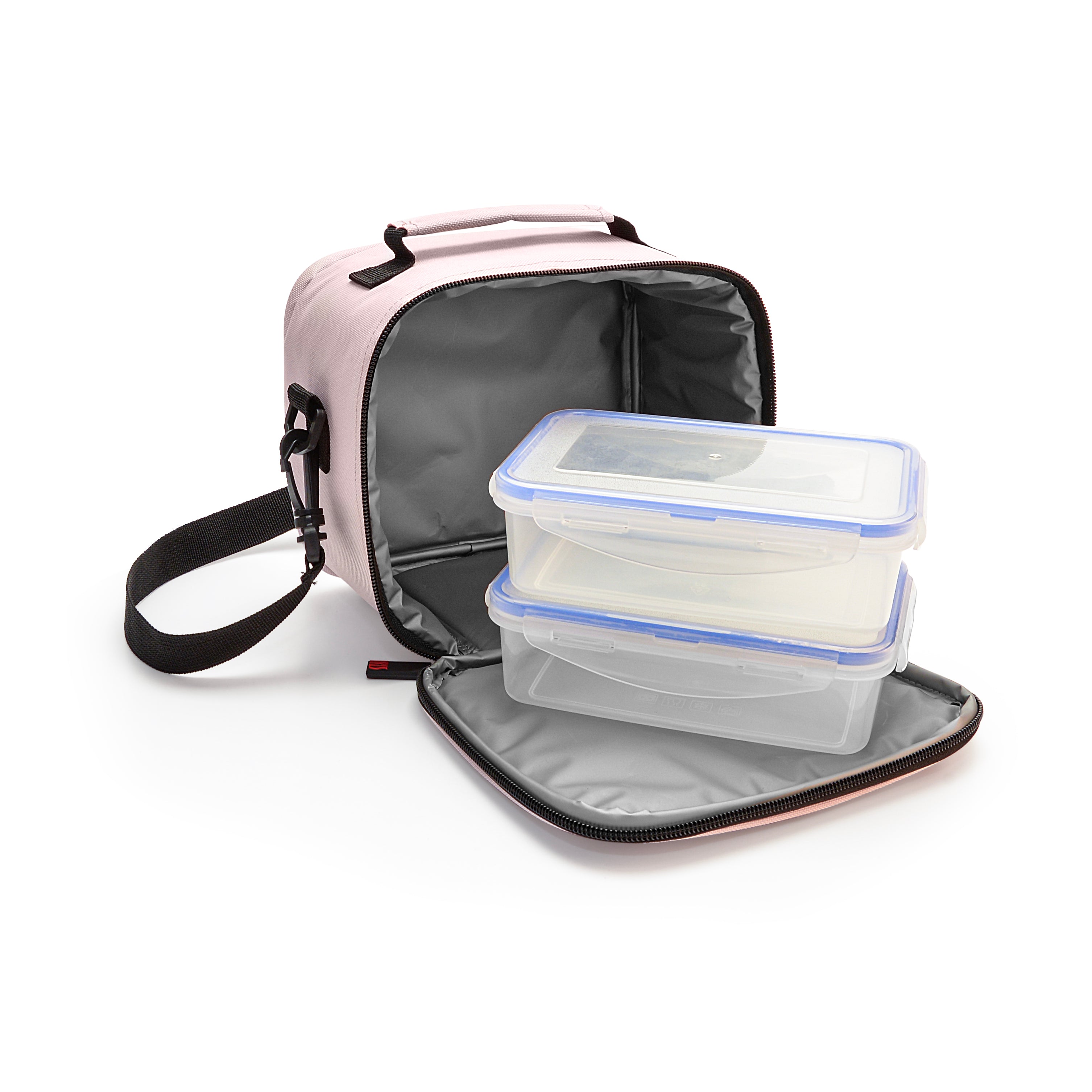 Rosa Insulated Lunch Bag with 2 x 0.6L Food Containers - Leakproof & BPA-Free for School, Office & Picnic