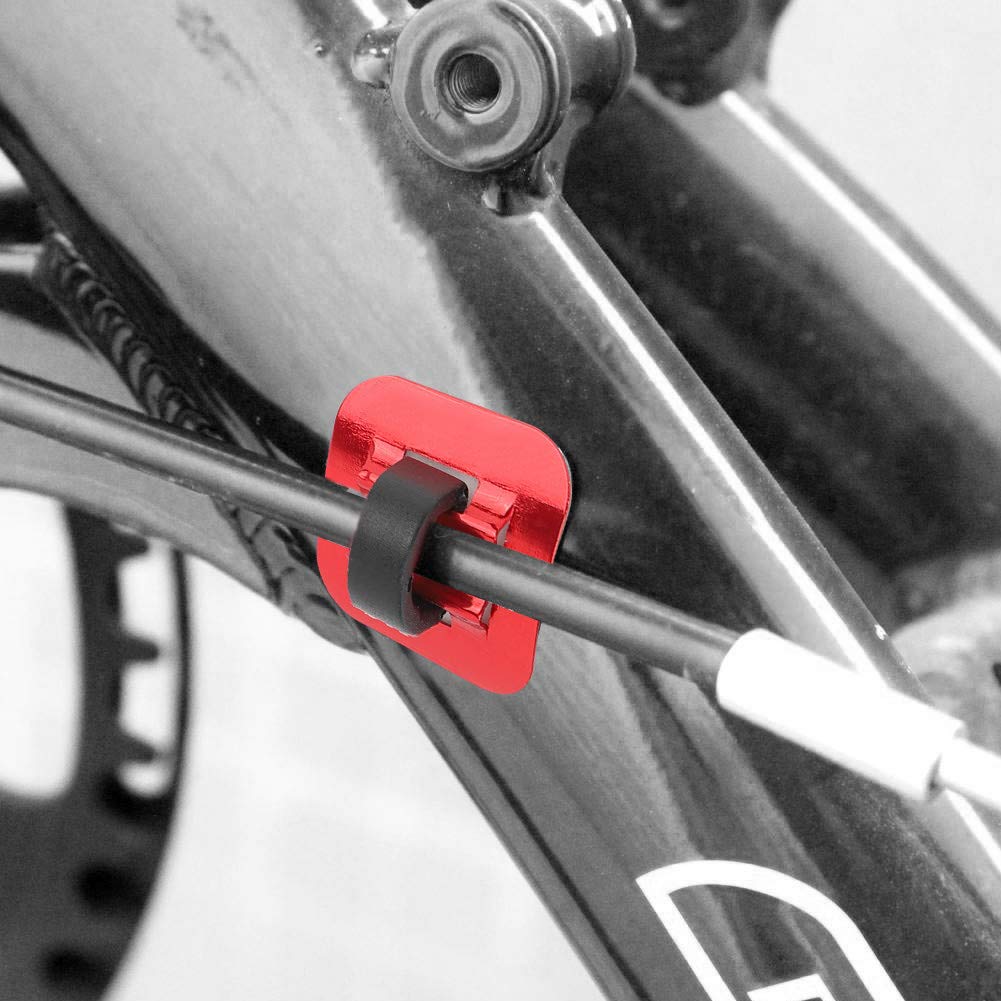 4Pcs Red C Clips for Bike Brake Cables - Hose Clamps & Shifter Adapter