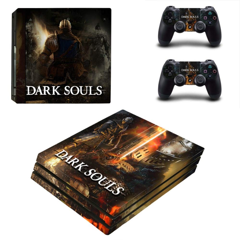 Dark Souls PS4 Pro Skin Sticker Decal - Custom Vinyl Wrap for Playstation 4 Pro/Slim Console & 2 Controllers - Protective Gaming Accessory for Enhanced Console Style & Scratch Resistance - Perfect for Gamers & Collectors
