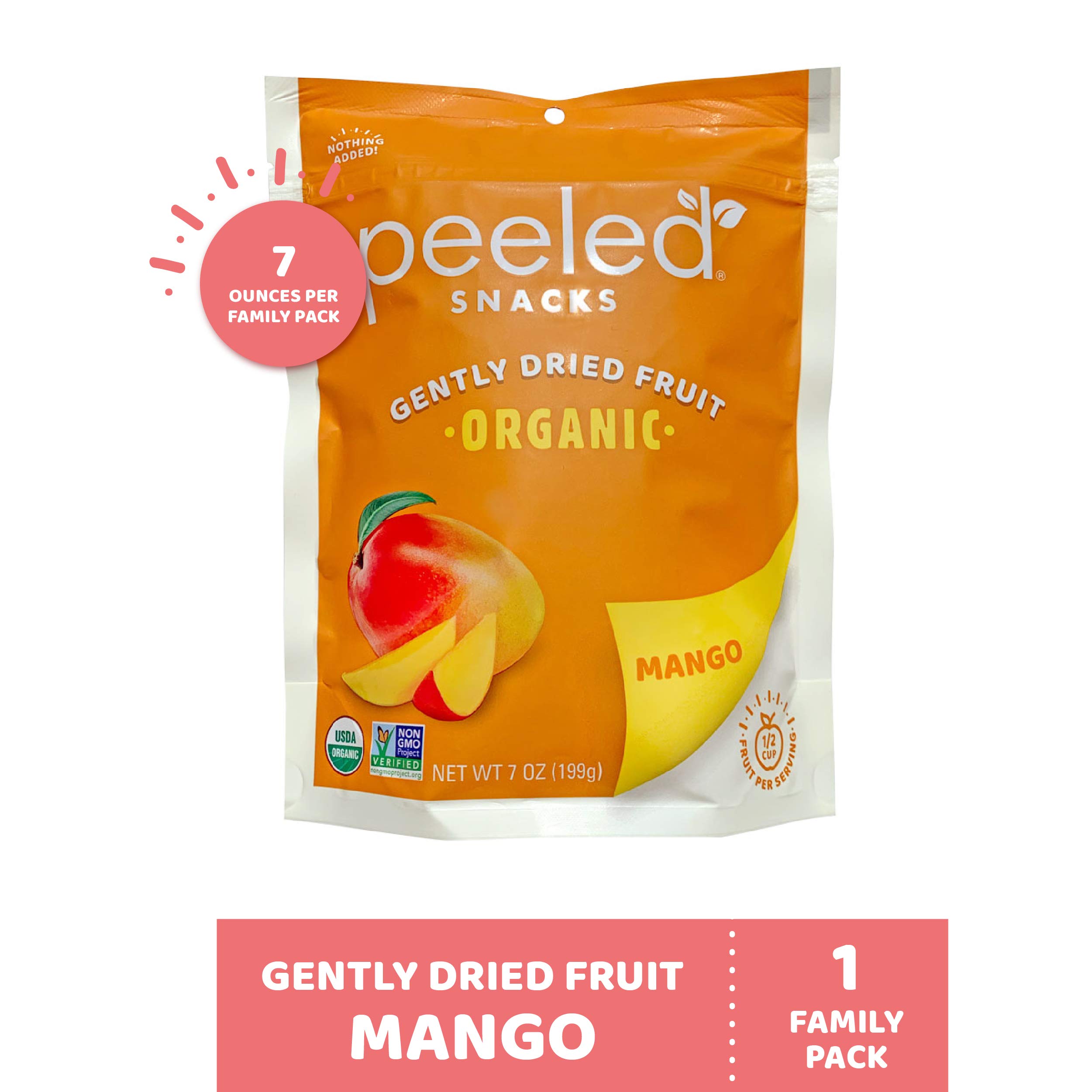 Organic Dried Mango Snacks - Vegan, Gluten-Free, Non-GMO Healthy Fruit Treats for Kids & Adults - 7 Oz Pack - Perfect for Lunchboxes, Hiking, Travel & Office Snacking