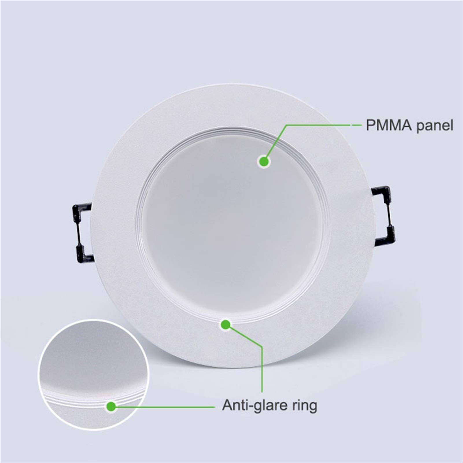 10Pcs LED Recessed Lighting Baffle Trim Retrofit Downlight - 4 Inch White/Natural Light Ceiling Fixtures for Living Room, Bedroom, Corridor - Energy Efficient Dimmable Recessed Lights for Home & Office Interior Design