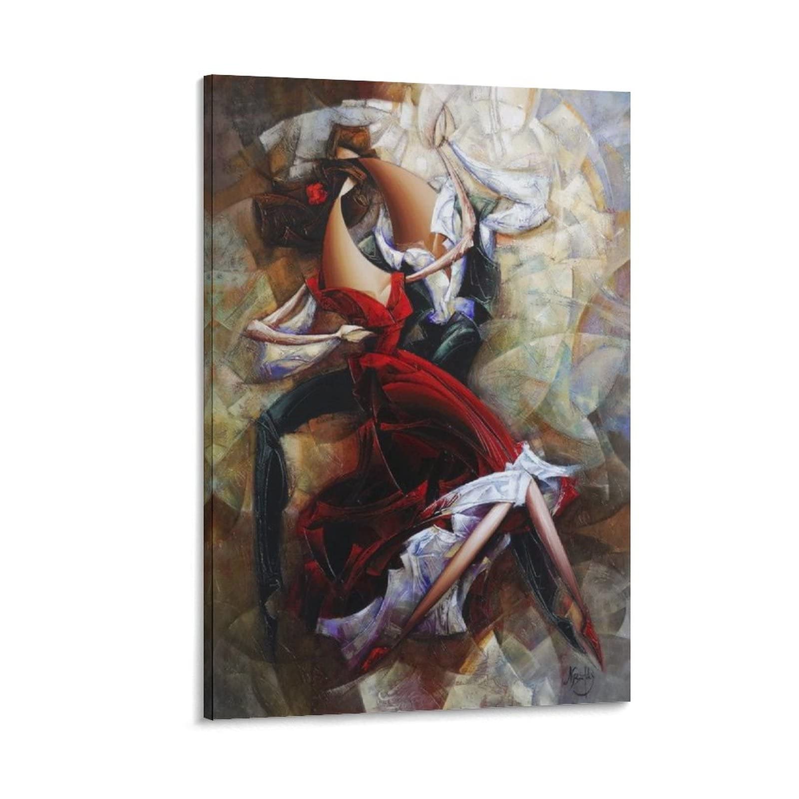 Jewish Art Dance Abstract Canvas Print - Modern Contemporary Wall Decor Painting Poster 24x36 inch (60x90cm) for Bedroom Living Room Home Office Decor