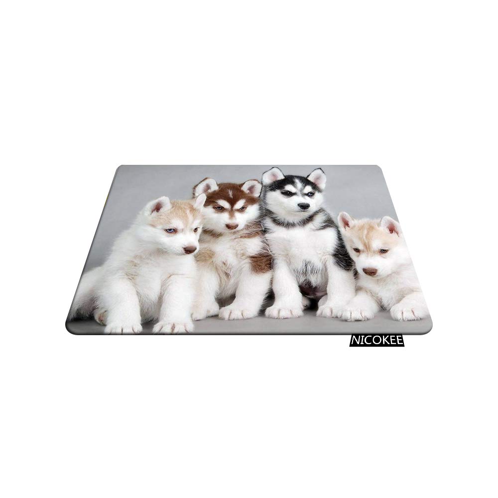Husky Puppies Gaming Mouse Pad - Non-Slip Rubber Base, 9.5