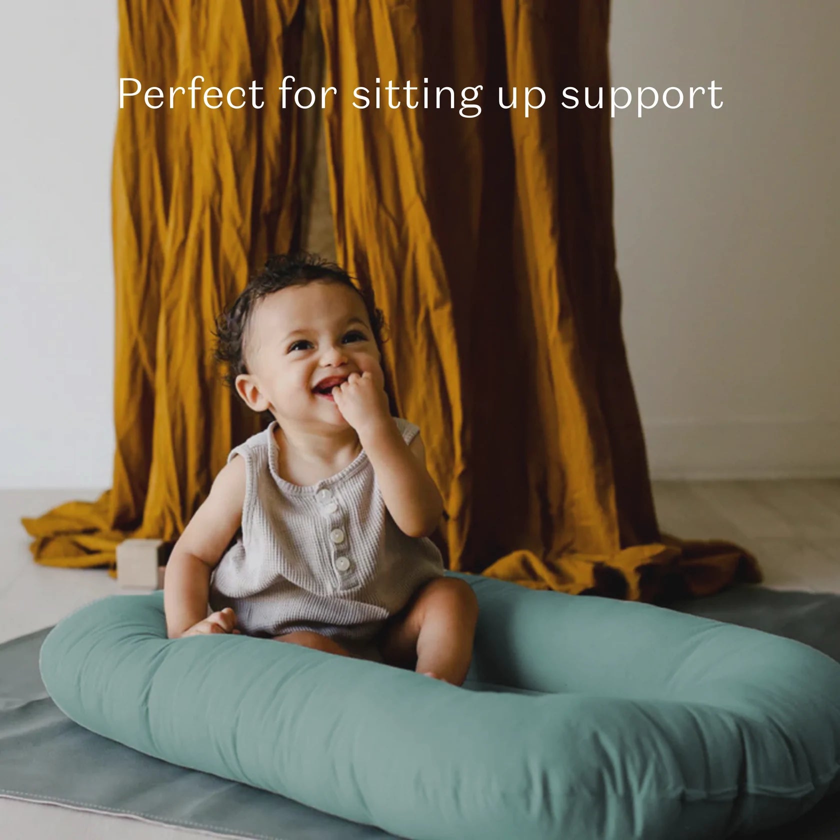 Organic Baby Lounger - Snuggle Me Moss Green Infant Cuddle Nest for Safe & Cozy Napping, Breastfeeding & Playtime - Perfect for Newborns & Toddlers at Home or On-The-Go