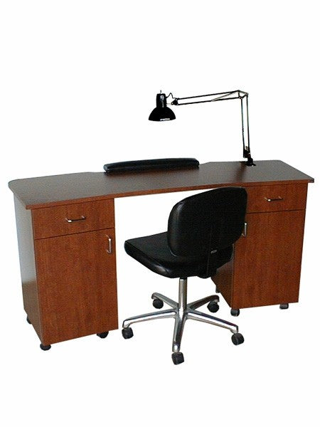Collins QSE Deluxe Professional Nail Table for Salons & Home Use - Heavy Duty Manicure Pedicure Station with Adjustable Height & Storage
