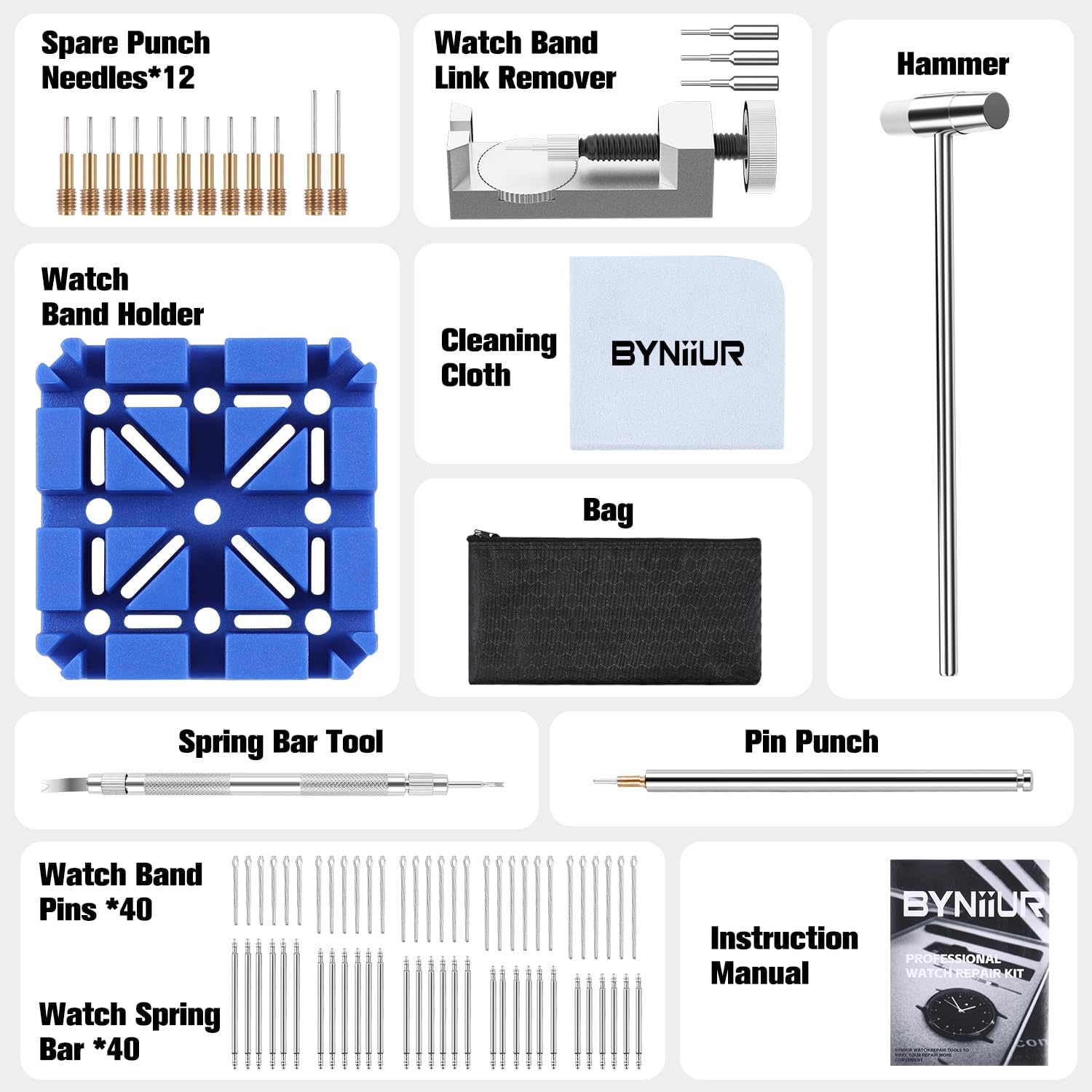 Professional Watch Link Removal Tool Kit - Adjust & Resize Watch Bands Easily | Watch Bracelet Sizing Kit with Pin Pusher | Perfect for Watch Repair, DIY Adjustments & Jewelry Maintenance