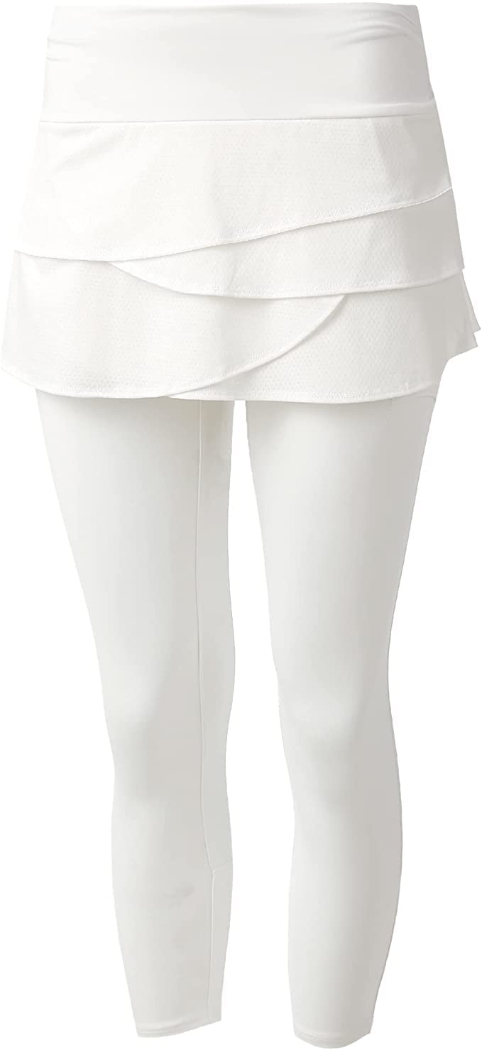Lucky In Love Scallop Capri Pants - Women's High Waisted Casual Summer Pants with Scallop Hem | Perfect for Beach Vacations, Yoga, and Everyday Wear