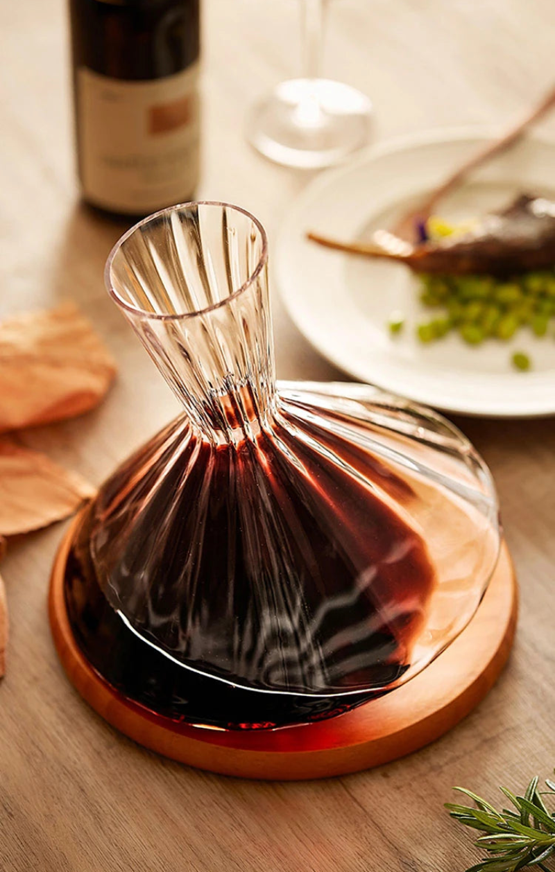 Aura 350 Rotating Glass Decanter - Premium Wine Aerator & Decanter for Red Wine Lovers - Perfect for Dinner Parties, Gifts & Home Bars