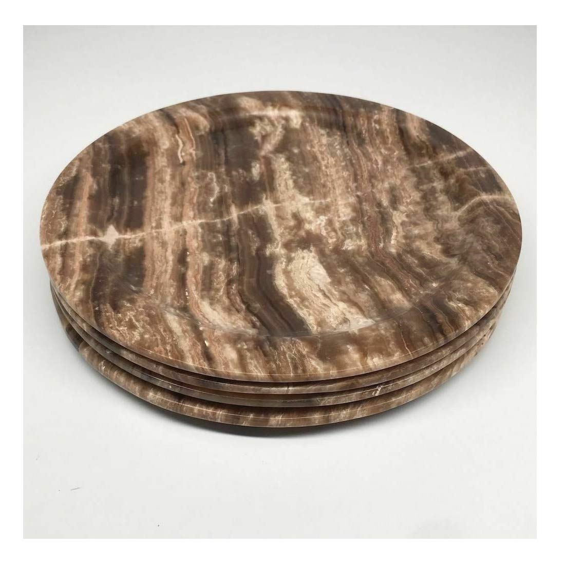 4-Piece Set Handmade Moroccan Onyx Plates - 8.5