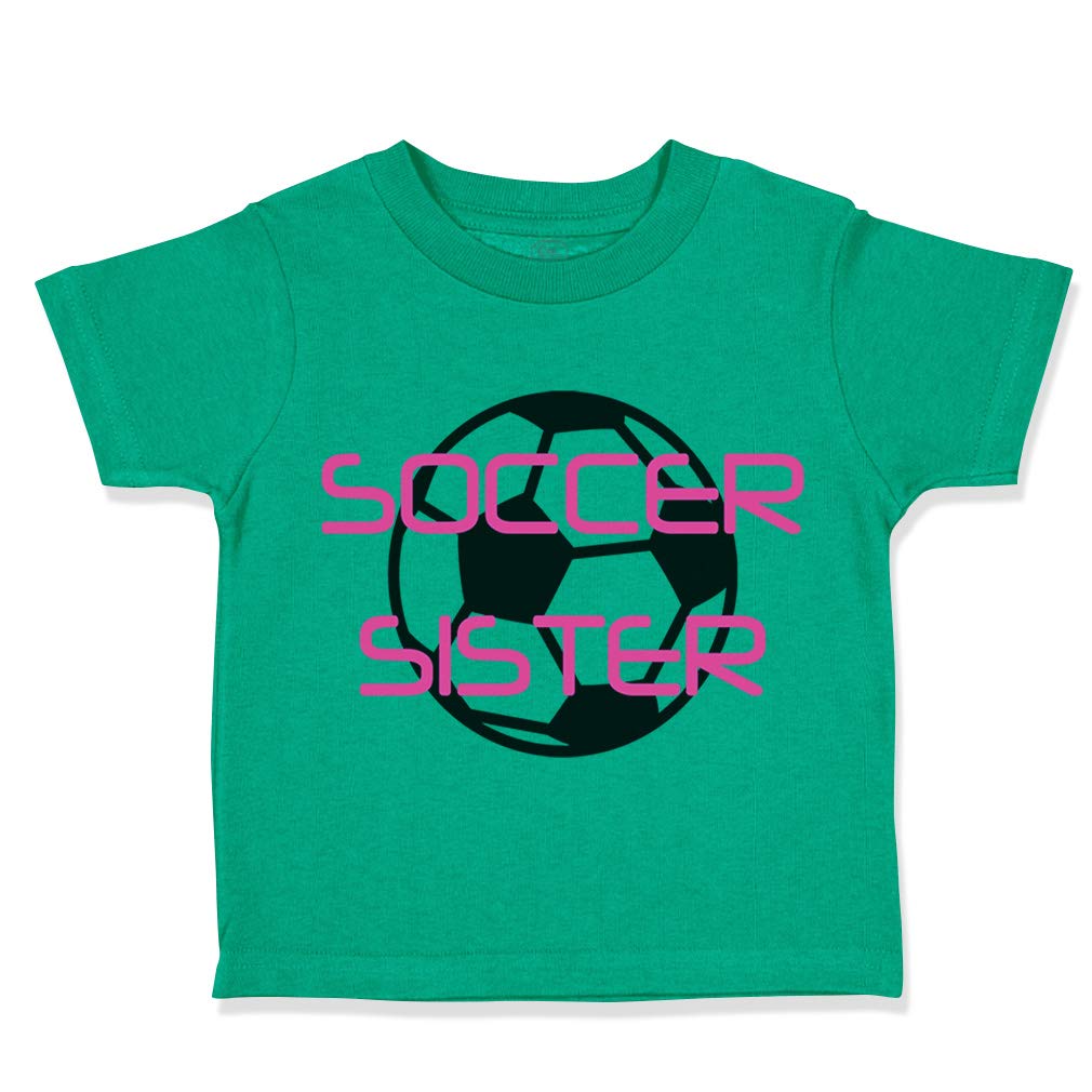 Kids Soccer Sibling Matching T-Shirts - Funny Brother & Sister Soccer Tees for Toddlers - Soft Cotton Family Sports Shirts - Kelly Green Soccer Ball Design - Perfect for Game Days & Family Photos (Size 7T)