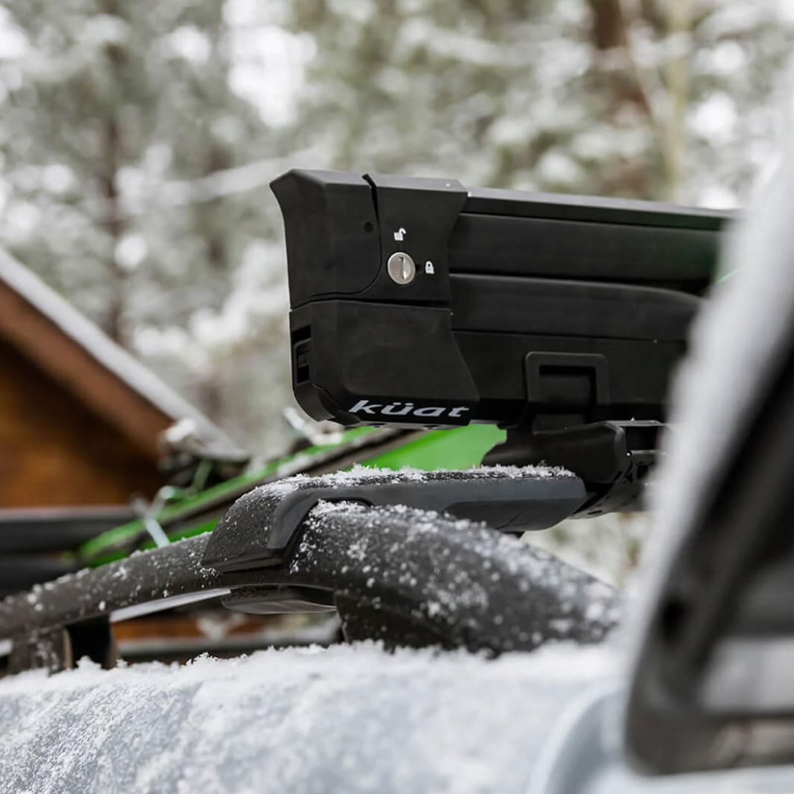 KUAT Switch 6-6 Universal Car Roof Rack - Heavy Duty Crossbars for Skis & Snowboards - Quick Release Flip Down Design with Integrated Locks (Black) - Perfect for Winter Sports & Outdoor Adventures