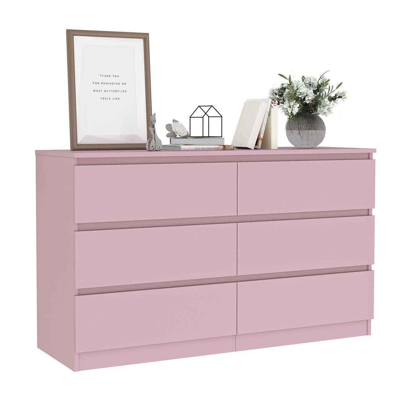 Modern 6-Drawer Wood Dresser for Bedroom - Storage Chest with Ample Space - Nursery & Kids Room Furniture - Perfect as TV Stand or Bedroom Organizer