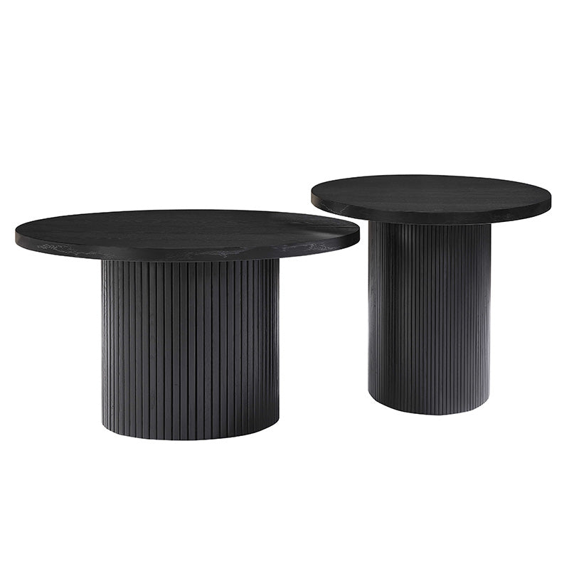 KENZI 80cm Black Coffee Table - Modern Living Room Furniture for Small Spaces & Home Decor