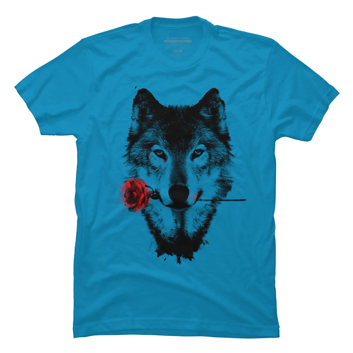 Design By Humans Men's Black Rose Graphic T-Shirt - Soft Cotton Tee for Casual Wear & Street Style