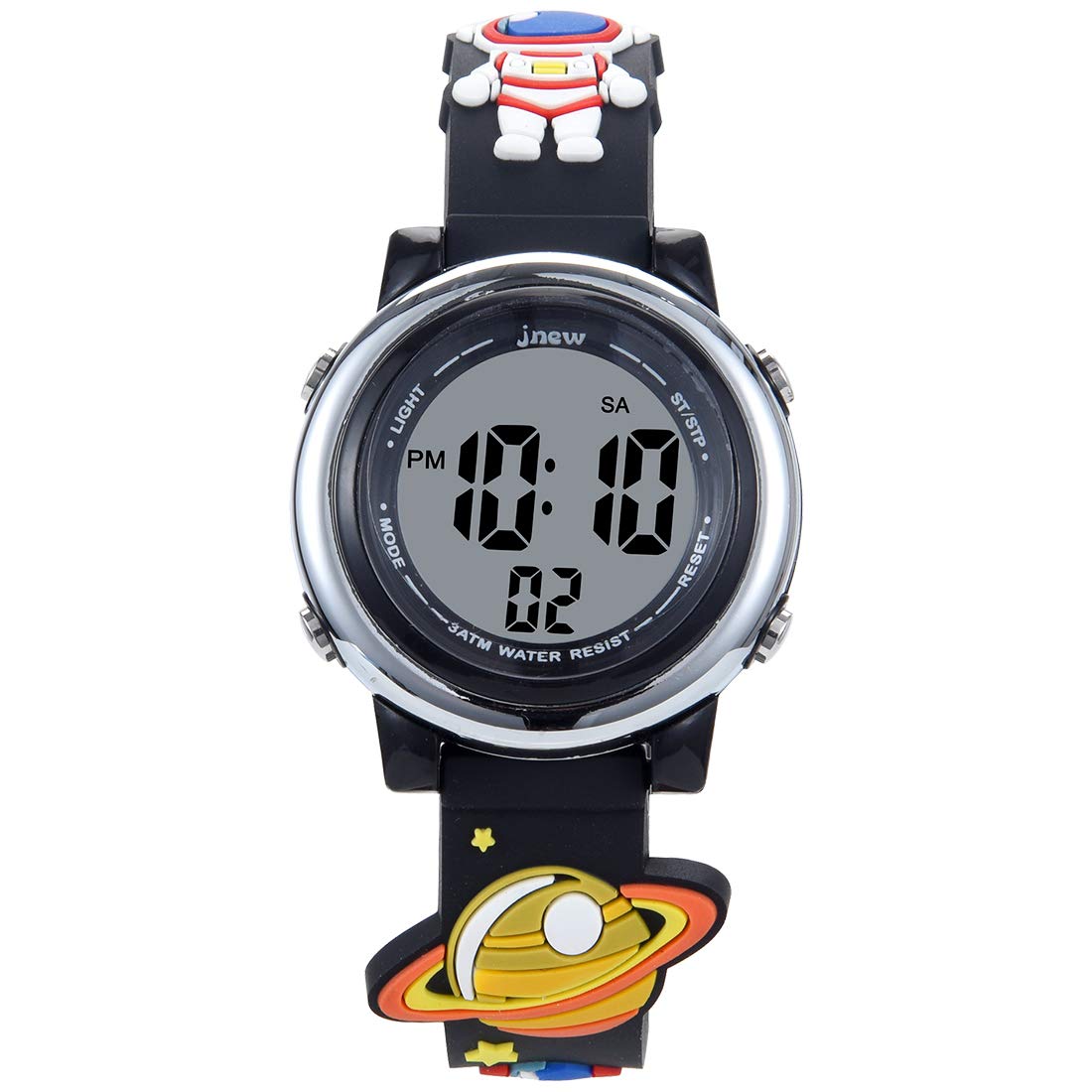 **Kids Digital Sports Watch for Boys & Girls - Waterproof LED Timer with 7 Color Backlight, 3D Cartoon Silicone Band - Perfect for Outdoor Play, Swimming & School Activities**