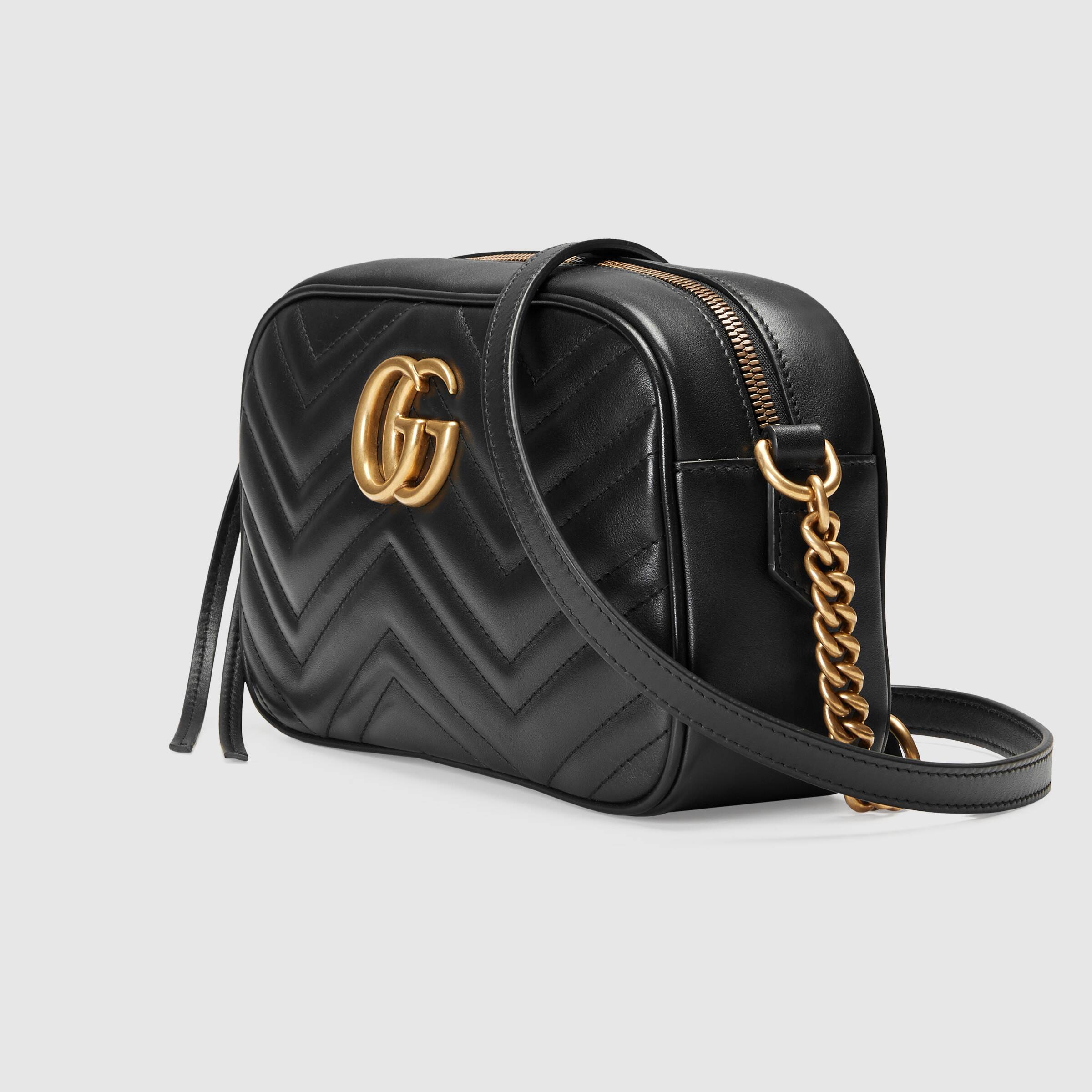 Gucci GG Marmont Small Matelassé Leather Shoulder Bag for Women - Black Luxury Crossbody Purse | Perfect for Date Night, Office & Evening Events