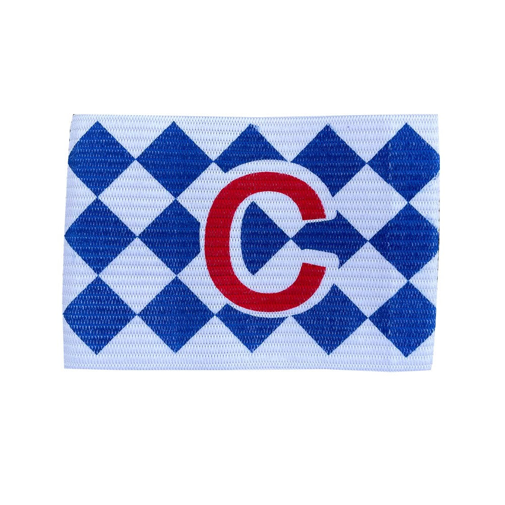 Junior Captain's Armband - White & Blue Diamond Design for Soccer, Basketball & Team Sports - Perfect for Kids & Youth Athletes