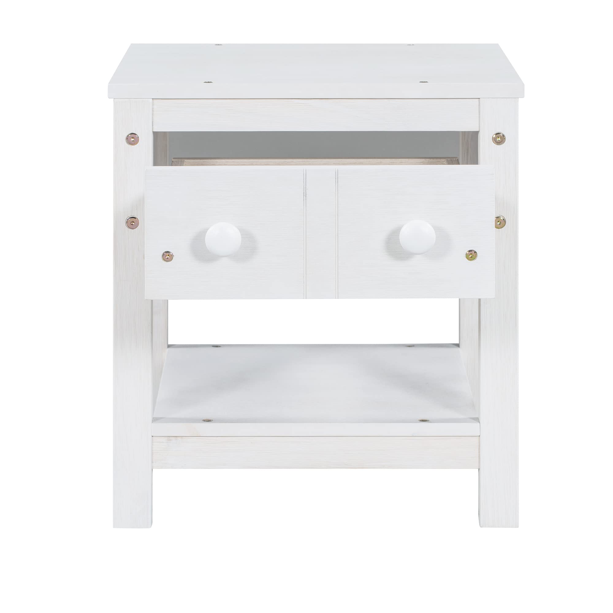 Harper & Bright Designs Full Size Canopy Platform Bed with Trundle - Solid Wood Bed Frame with 2 Nightstands, Noise Free No Box Spring Needed - Brushed White Finish | Perfect for Small Bedrooms, Guest Rooms & Space-Saving Storage Solutions