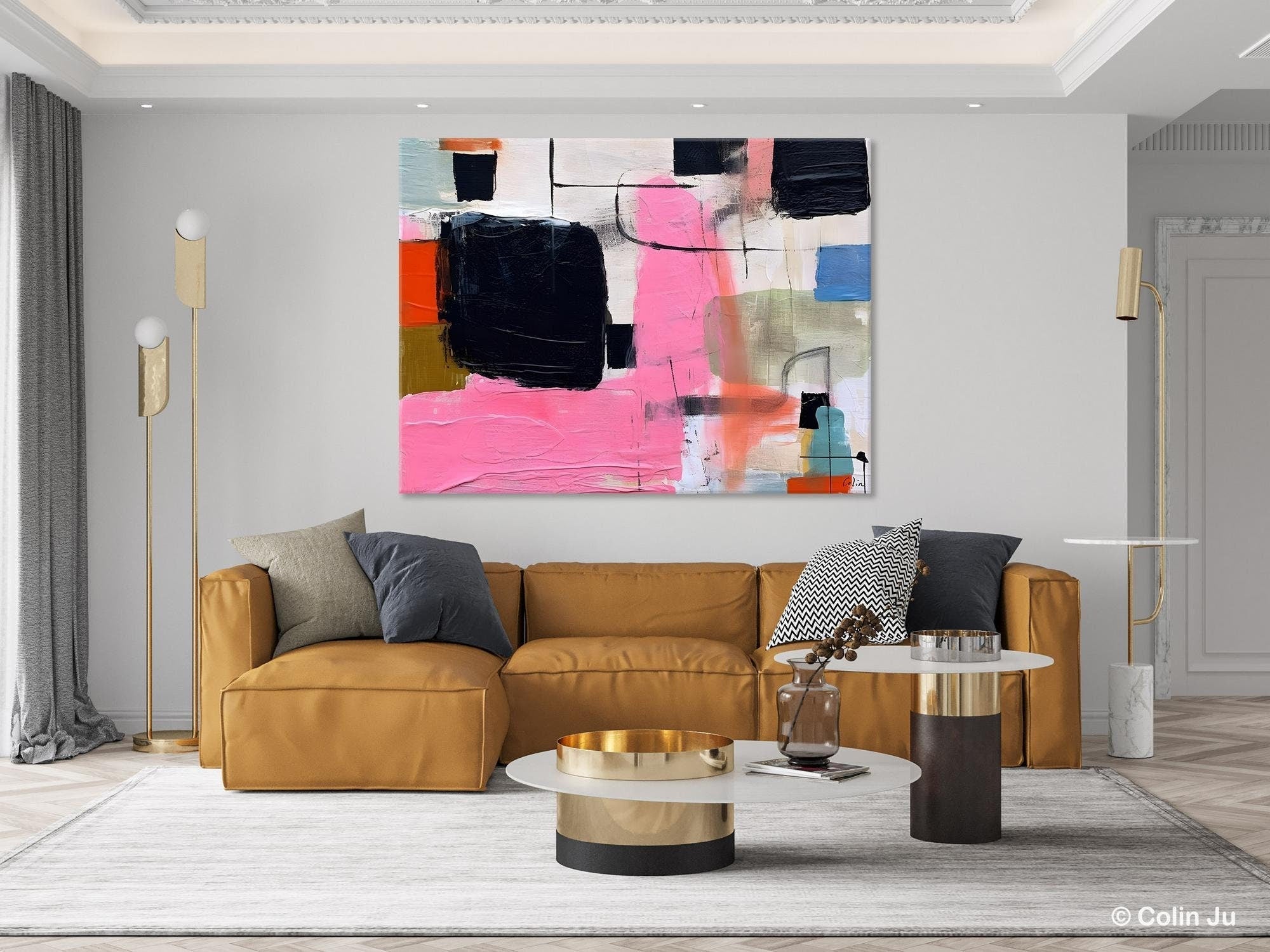 Extra Large Contemporary Abstract Canvas Painting - Modern Wall Art for Living Room, Bedroom & Office Decor | Original Handmade Artwork for Sale