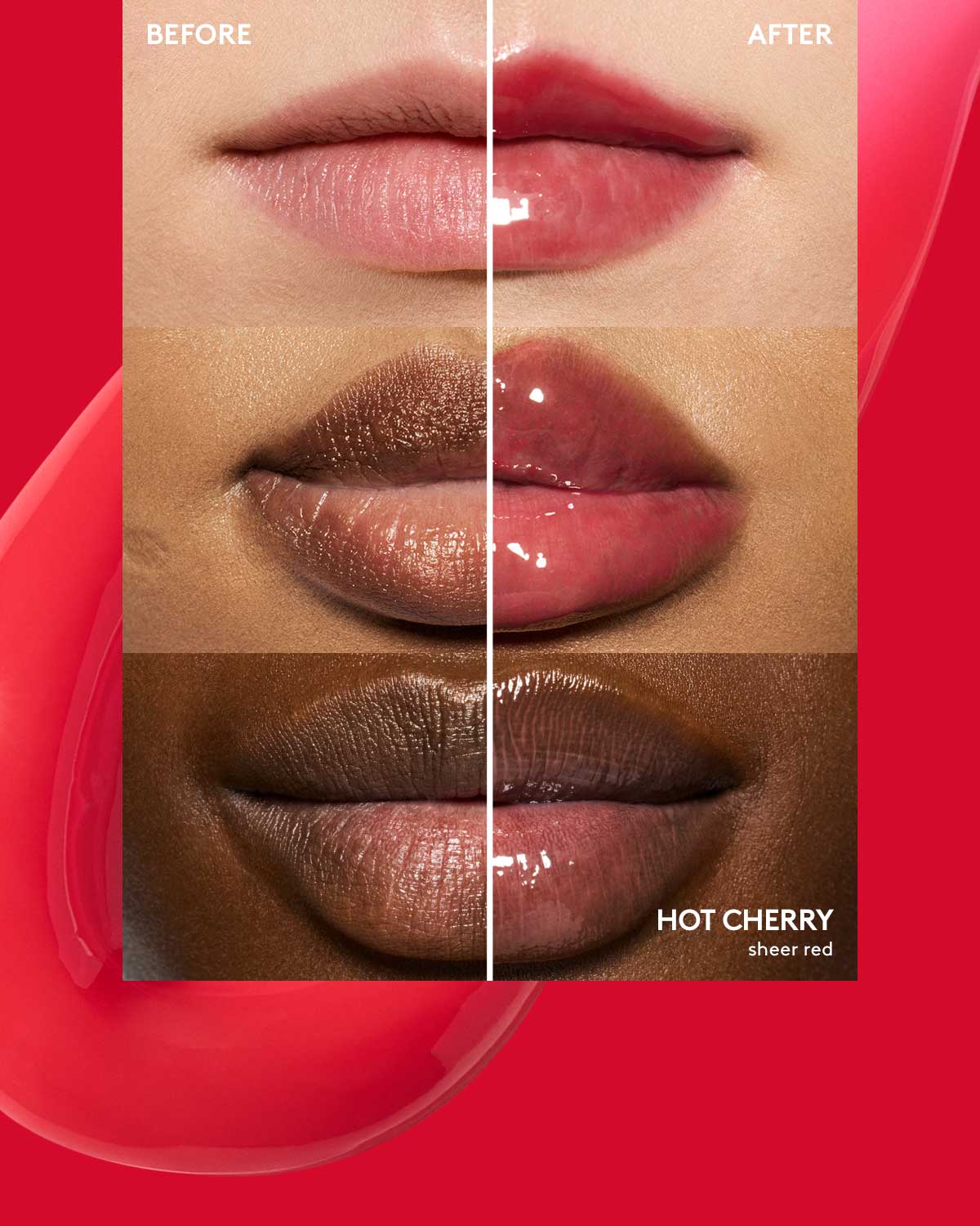 Fenty Beauty Gloss Bomb Heat Universal Lip Luminizer & Plumper - Hot Cherry Shade | Hydrating Lip Gloss with Plumping Effect for Full Lips | Perfect for Daytime Wear & Night Out Makeup