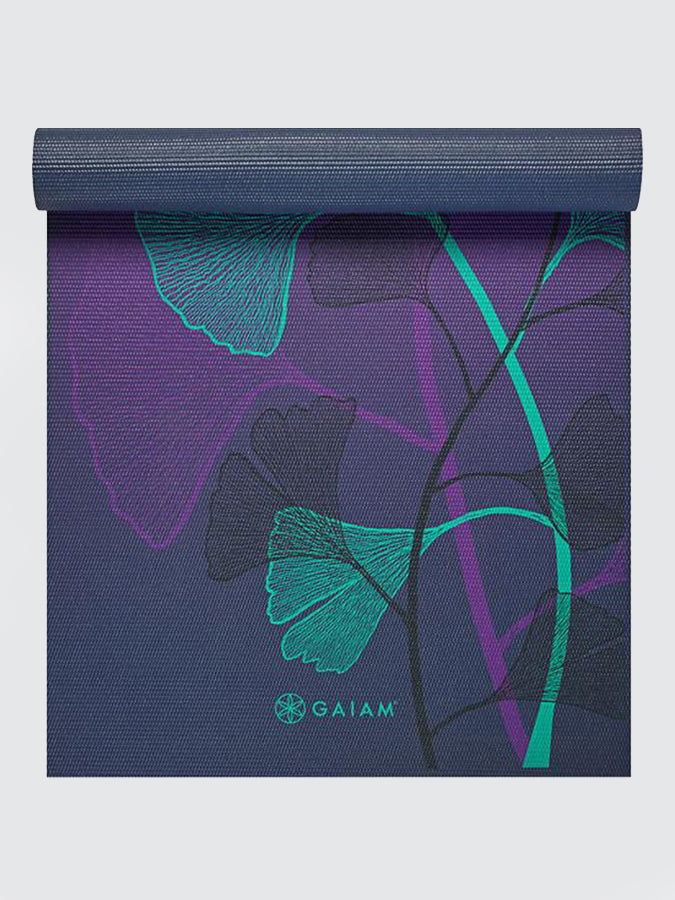 Premium Gaiam Lily Shadows Yoga Mat - 6mm Thick Non-Slip Exercise Mat for Yoga, Pilates & Home Workouts - Perfect for Studios, Gyms & Home Fitness