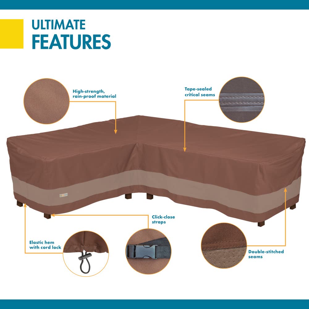 Duck Covers Ultimate Waterproof 104 Inch Patio Left-Facing Sectional Lounge Set Cover - Heavy Duty Outdoor Furniture Protection for Sofa, Couch & Sectionals - Perfect for Rain, Snow & UV Protection