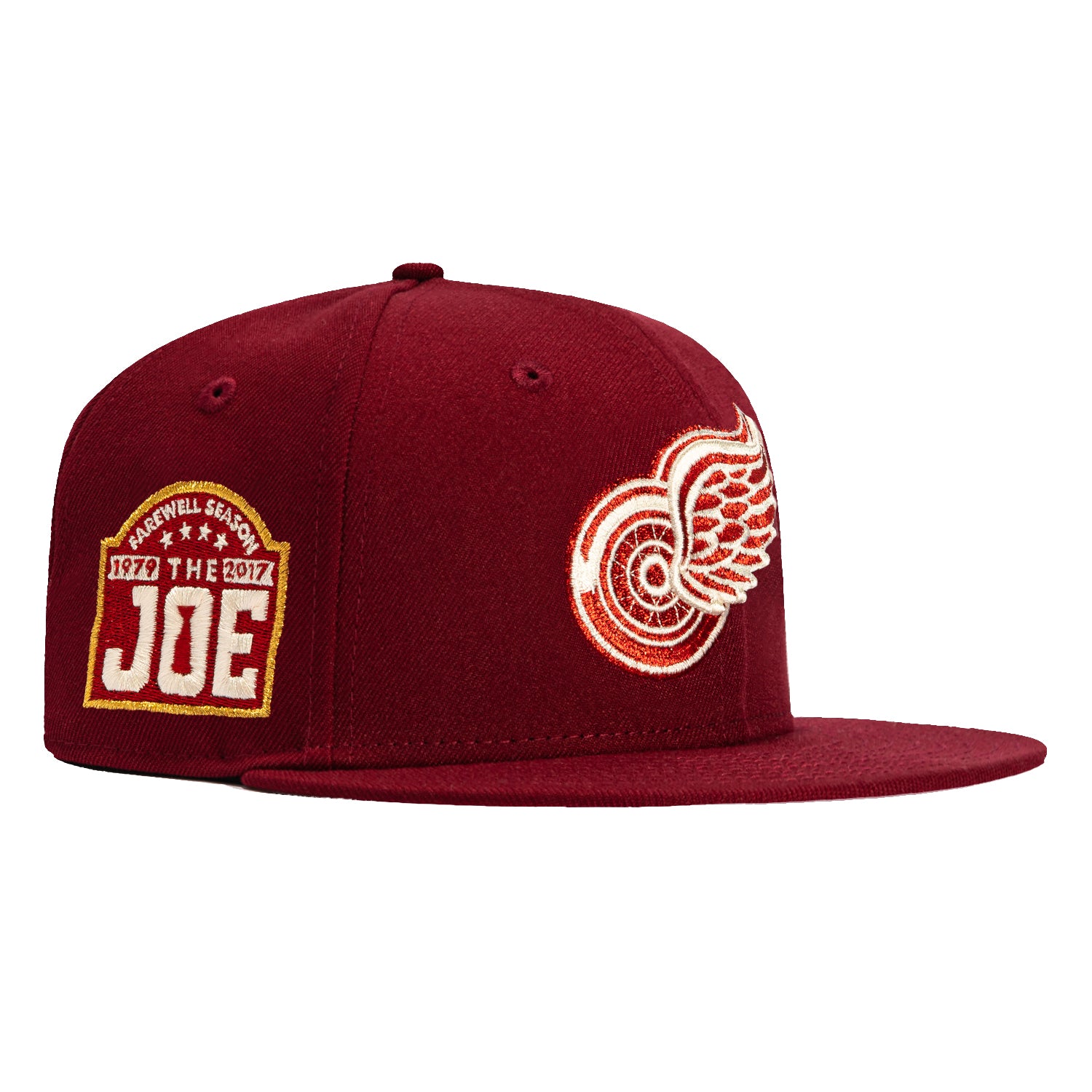 New Era 59Fifty Detroit Red Wings Final Season The Joe Patch Snapback Hat - Valentine's Day Special Edition in Cardinal Red | Perfect for Baseball Games, Sports Fan Gifts & Valentine's Day Presents