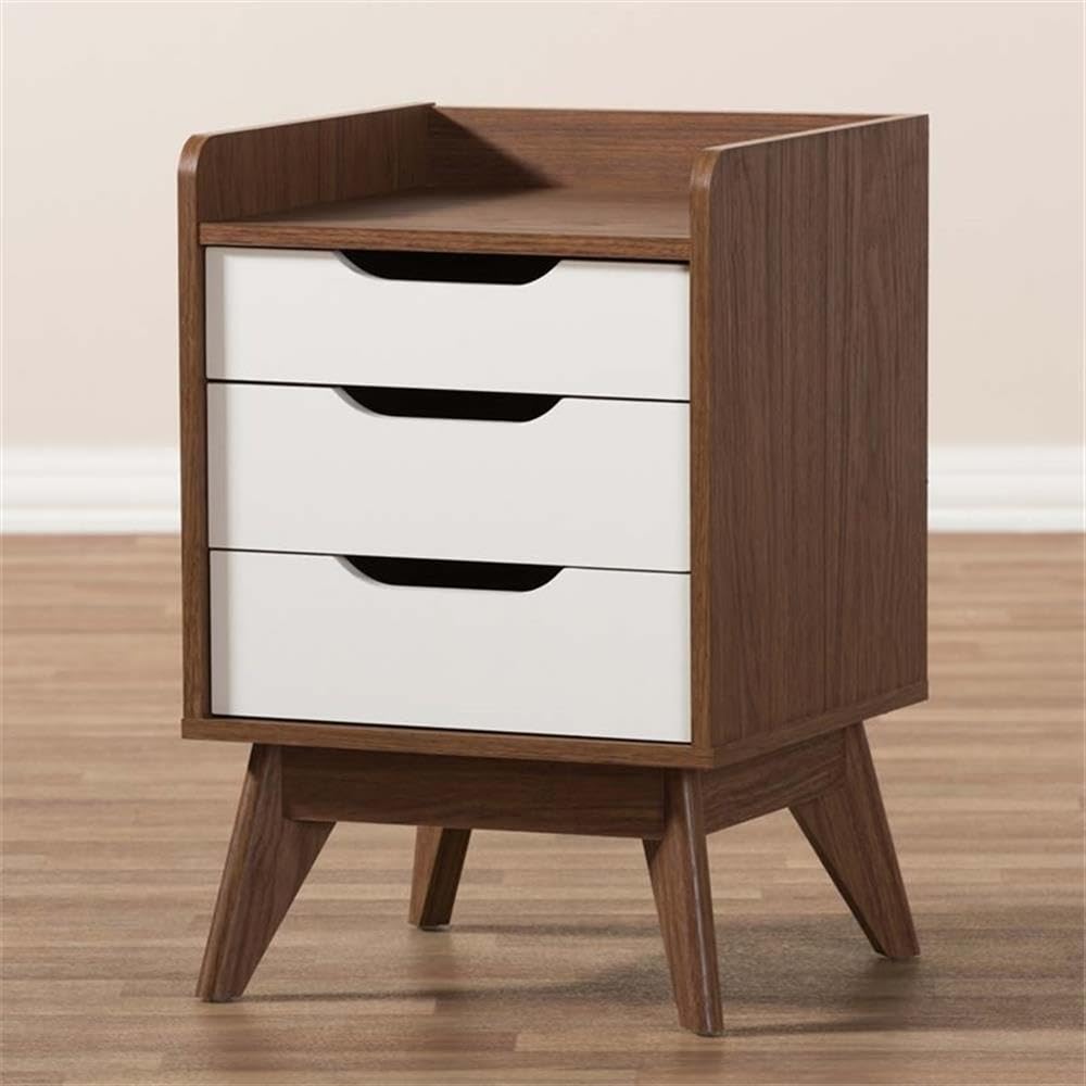 Modern 3-Piece Dresser and Nightstand Set in White & Walnut - Home Square Bedroom Furniture for Stylish Storage & Organization