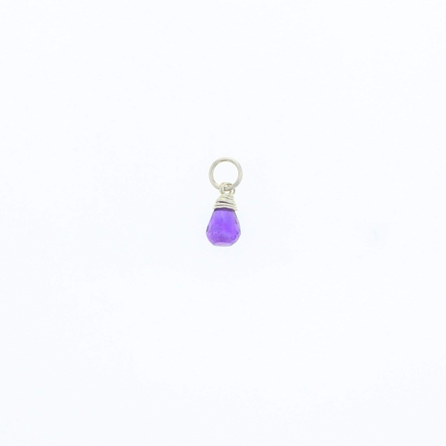 Natural Amethyst Sterling Silver Mini Charm Pendant - Elegant Jewelry for Women, Gift for Her, Birthday, Anniversary, Valentine's Day
