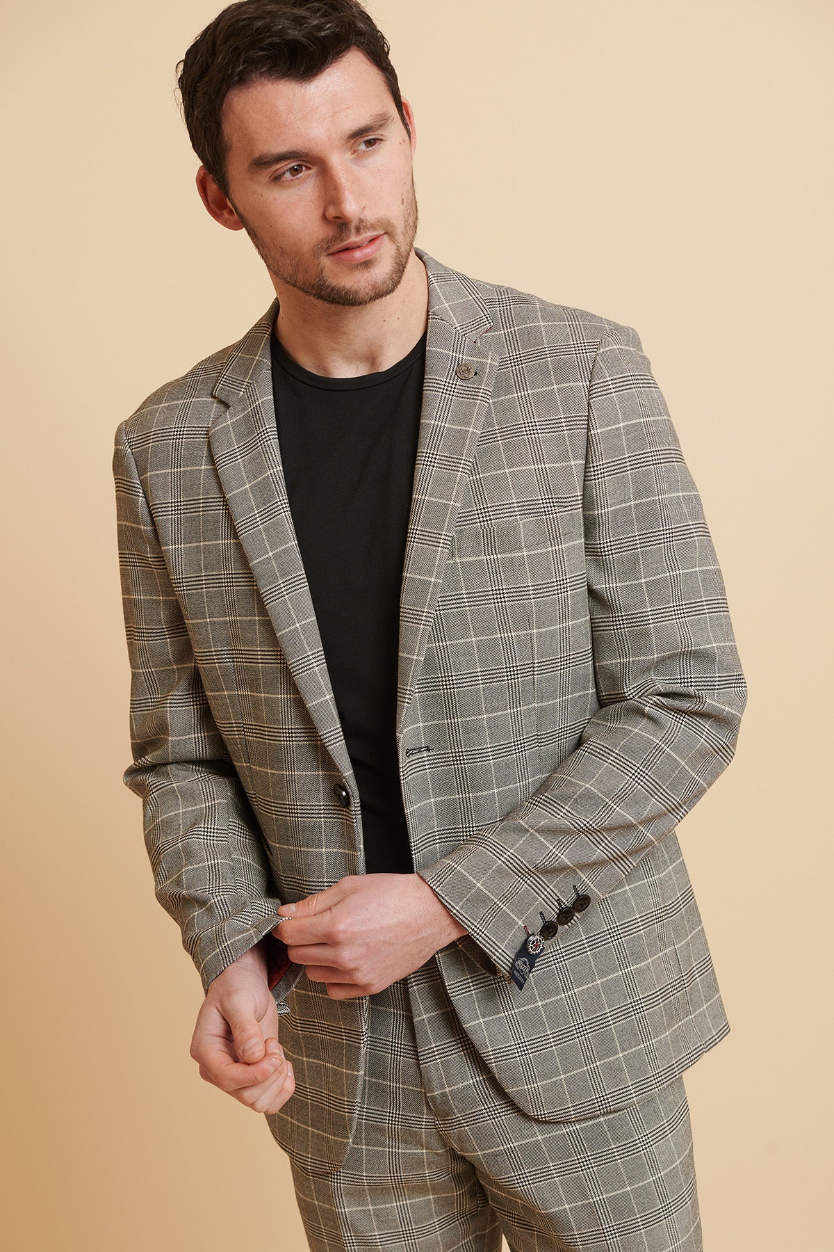 ROSS Grey Check Blazer for Women - Classic Office & Business Formal Wear - Perfect for Work, Interviews & Professional Events