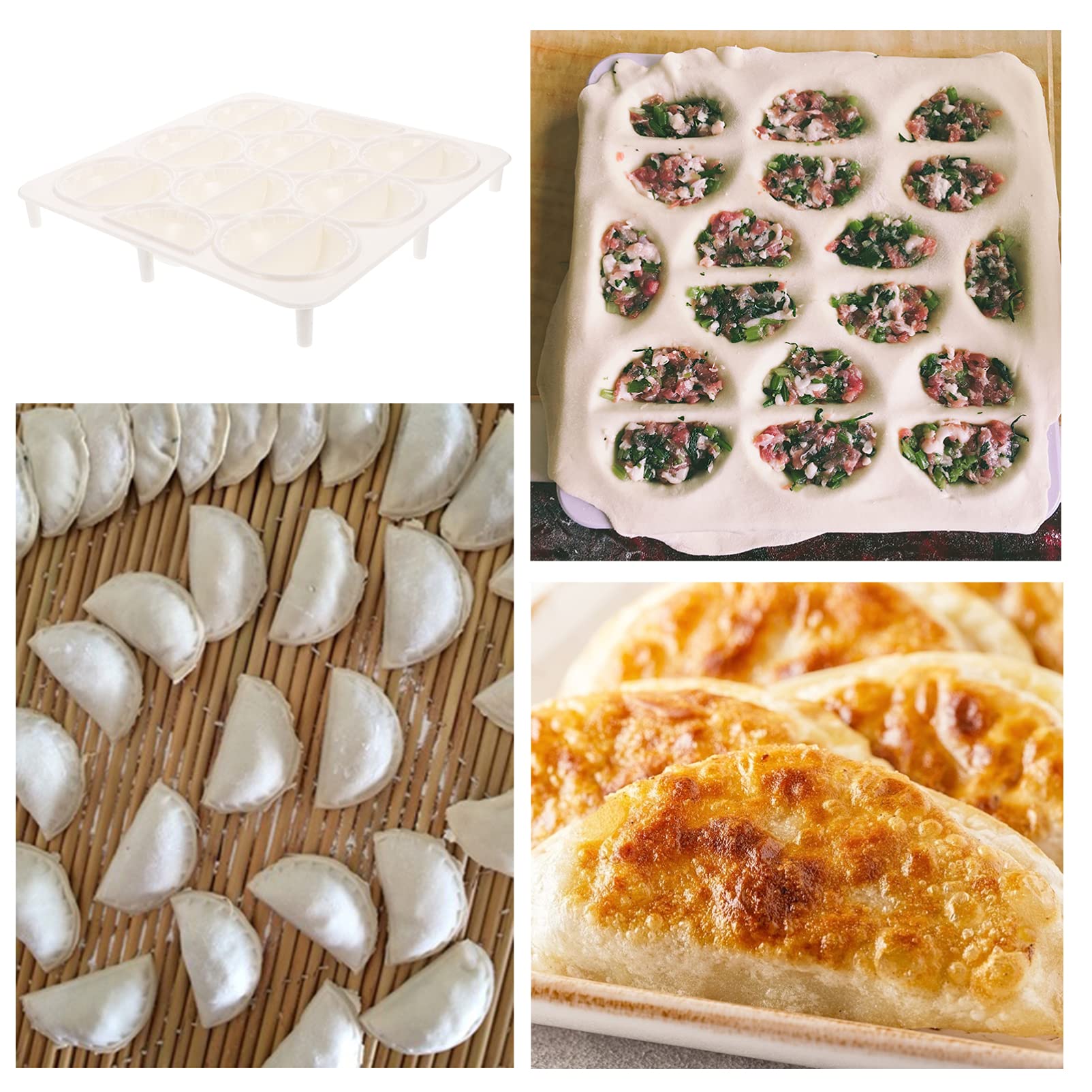 Hemoton 18-Slot Dumpling Maker - Chinese Dumpling Press Mold for Pierogi, Pelmeni & Meat Dumplings | Plastic Pastry Dough Press Tool for Homemade Asian & Russian Cuisine | Perfect for Family Cooking, Party Snacks & Cultural Food Preparation