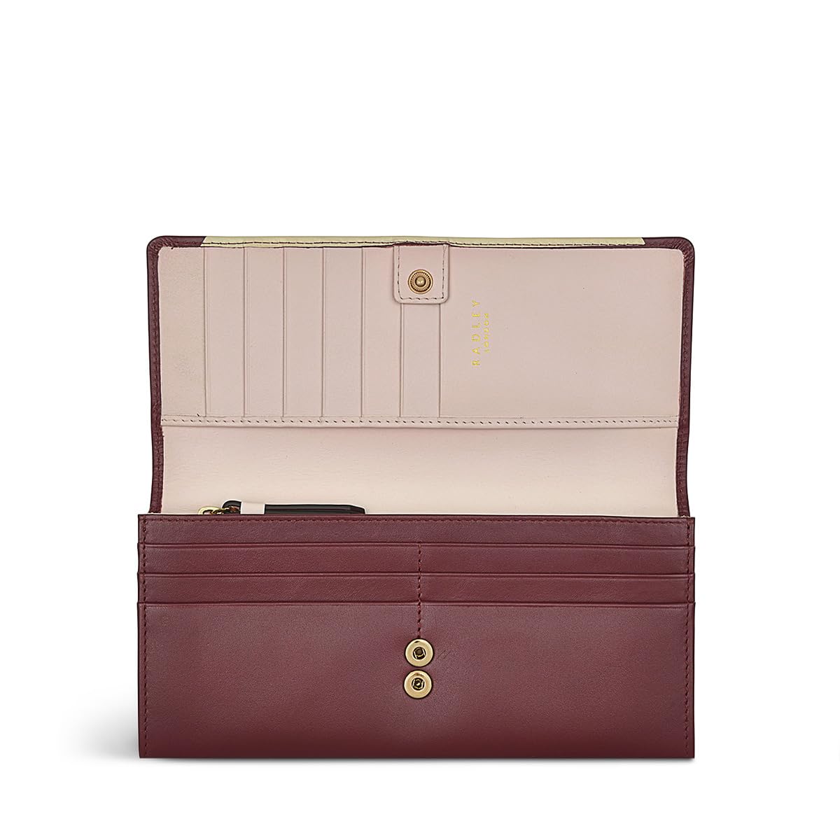 Radley London Women's Merlot Smooth Leather Large Flapover Matinee Purse - 19 Interior Card Slots & Press Stud Fastening | Perfect for Work, Travel & Everyday Use
